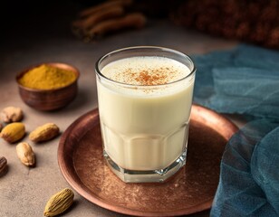  A glass of Indian drink Lassi beverage traditional refreshing
