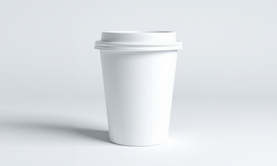 plain white coffee cup mockup on light background, perfect for branding and design projects. Ideal for showcasing your logo or artwork