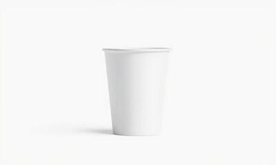 plain white coffee cup mockup on minimalistic background, perfect for branding and design projects. Ideal for showcasing beverage concepts and packaging ideas