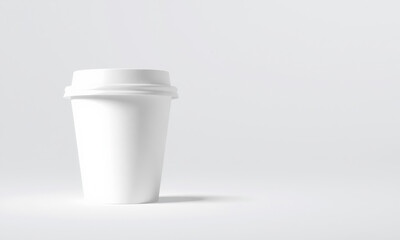 clean, white coffee cup mockup on minimalistic background, perfect for branding and design projects. Ideal for showcasing beverage concepts or promotional materials