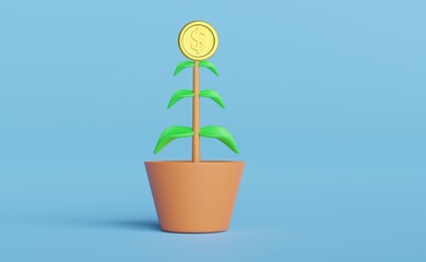 Growing young plant. Backgrounds for wall.