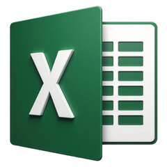 Green spreadsheet software logo with transparent background