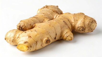 Fototapeta premium Fresh Ginger Root on White Background