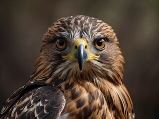 Majestic Hawk Close-Up: Wildlife Photography of a Fierce Bird of Prey in Its Natural Habitat