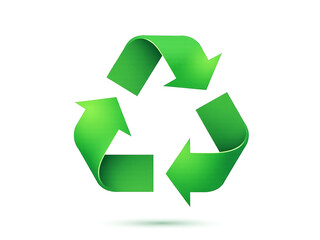 Fototapeta premium Ecology Logo Green leafy design with spiral shape. Leaves are green and design is circular. Symbol of nature protection. Recyclable.