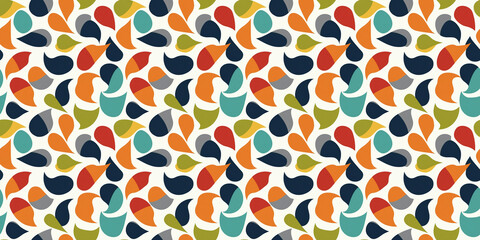 Colorful seamless pattern featuring abstract shapes in vibrant hues for textile and design use. pattern speech