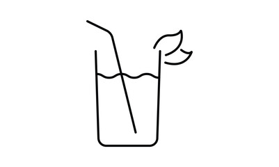 Smoothie and straw editable outline icon isolated on transparent background. vector illustration. 