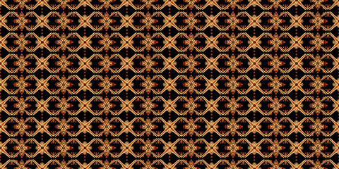 Intricate seamless pattern featuring cross-shaped designs in warm tones against a dark background. patterns with a cross