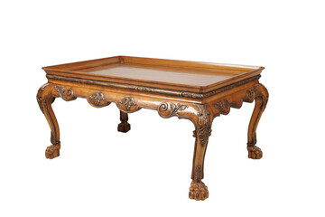 old wooden table  Antique Coffee Table Walnut Carolean