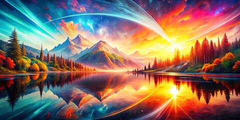 3D Text Effect Double Exposure Stock Photo: Abstract Design Template