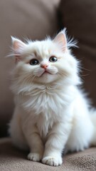 White Persian smiling Cat, Persian kitten