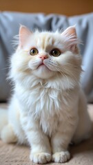 White Persian smiling Cat, Persian kitten