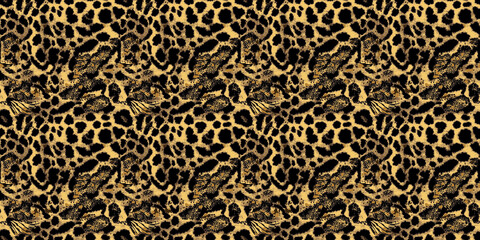 Vibrant leopard pattern creating a seamless background texture for diverse design applications. Seamless Leopard