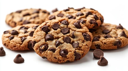 Chocolate chip cookies close-up