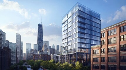 Fototapeta premium Geometric Modern Luxury Loft with Sunlight