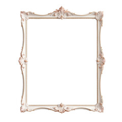 Ornate Rectangular Picture Frame with Rose Gold Details and transparent background