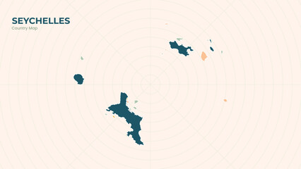Map of Seychelles isolated modern colorful State. Use for Website Layouts, Background, Education, Customizable, Travel Worldwide, Silhouette Backdrop, Earth Geography, Political.