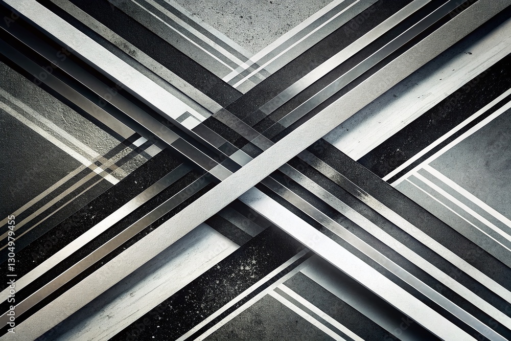Poster abstract black and white diagonal lines texture background - dynamic design