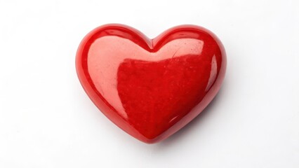 Fototapeta premium Red Heart Shape on White Background