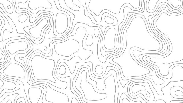 Moving topographic map pattern. Background of flowing fluid topographic map with contour lines. Flowing liquid  background. HD video animation with alpha channel.