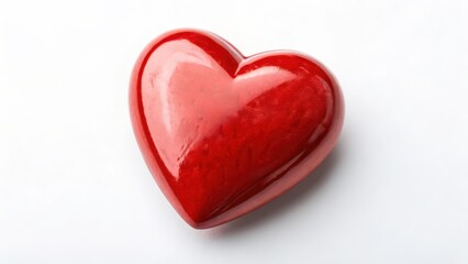 Red Heart Shape on White Background