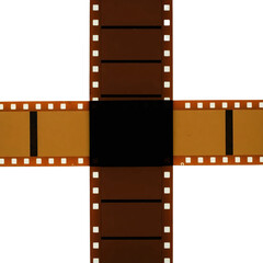 Obraz premium Old fashioned 35mm filmstrip or dia slide texture isolated on transparent background