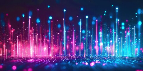 Colorful background with many bright lights