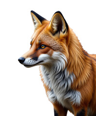 Fototapeta premium Red Fox Portrait with Transparent Background