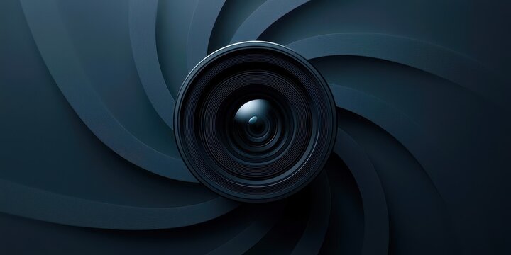 Black and white photo of a camera lens