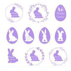 Vector set of flat designed Easter icons. Easter design element.