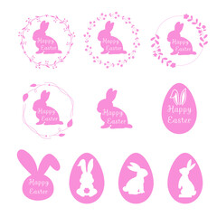 Vector set of flat designed Easter icons. Easter design element.