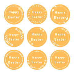 Vector set of flat designed Easter icons. Easter design element.