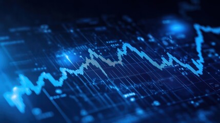 Abstract financial chart with declining trend