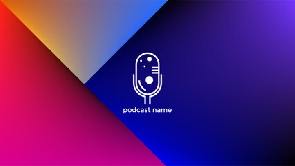PODCAST GRADIENT MESH BACKGROUND COLORFUL WITH GEOMETRIC SHAPES COLOR SIMPLE TEMPLATE DESIGN VECTOR. GOOD FOR COVER DESIGN, BANNER, WEB,SOCIAL MEDIA