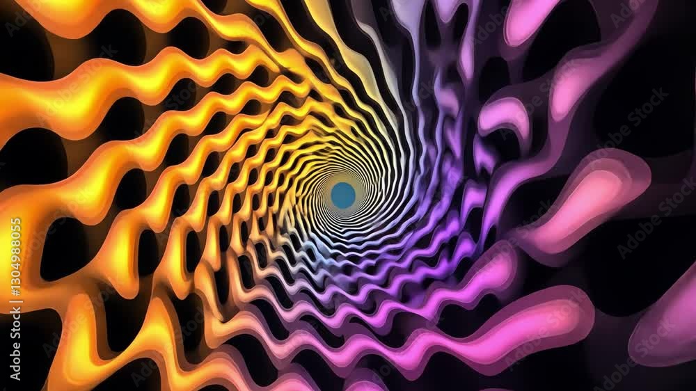 Poster hypnotic spiral: an abstract visualization of a vibrant, swirling spiral tunnel, crafted with undula