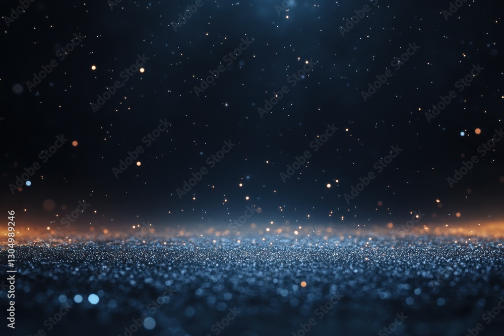 Poster an ethereal blue sparkles amidst a starlit night, creating a mesmerizing celestial display