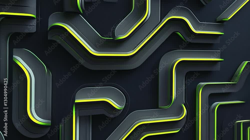 Poster abstract circuitry: an intricate, modern design featuring a network of curving lines and pathways, h