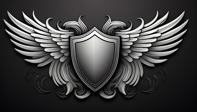 winged shield black template - Powered by Adobe