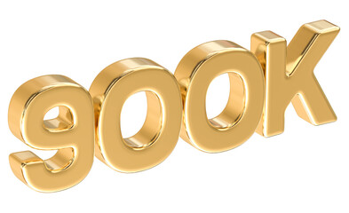 900K Gold Number 3D Render