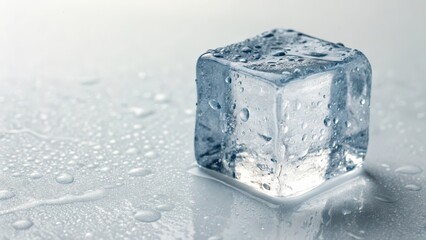 Ice Cube on White Background