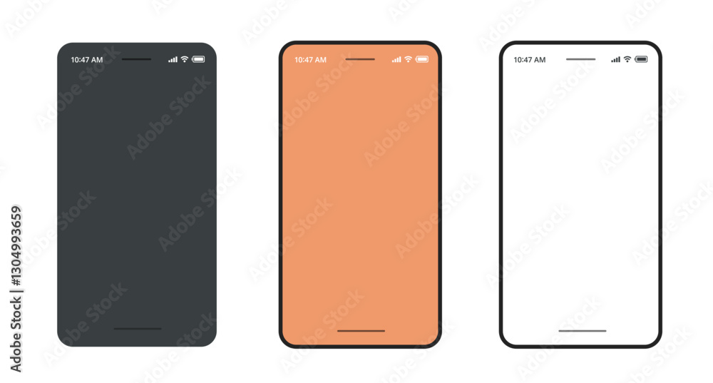 Poster cell phone screen blank mockup template icon vector frame for mobile app ui interface design with sm