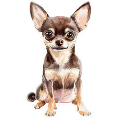 Obraz premium sitting chocolate chihuahua dog