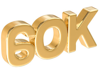 60K Gold Number 3D Render