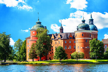 Gripsholm Castle is a castle in Mariefred, Södermanland, Sweden. It is located by lake Mälaren about 60 km west of Stockholm. © Victor