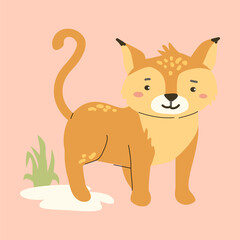 Adorable forest animal illustration for children's design.
