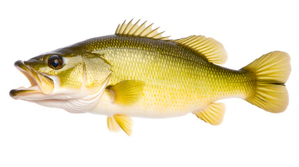 Obraz premium Freshwater Bass Fish, Isolated on White Background