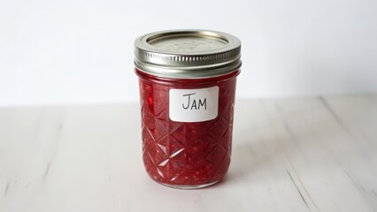 Jar of Jam on White Background