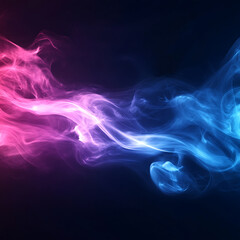 Obraz premium Abstract 3D Blue and Pink Swirling Smoke for Futuristic Design, Digital Art, or Creative Background