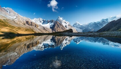 Fototapeta premium mountain lake and blue sky