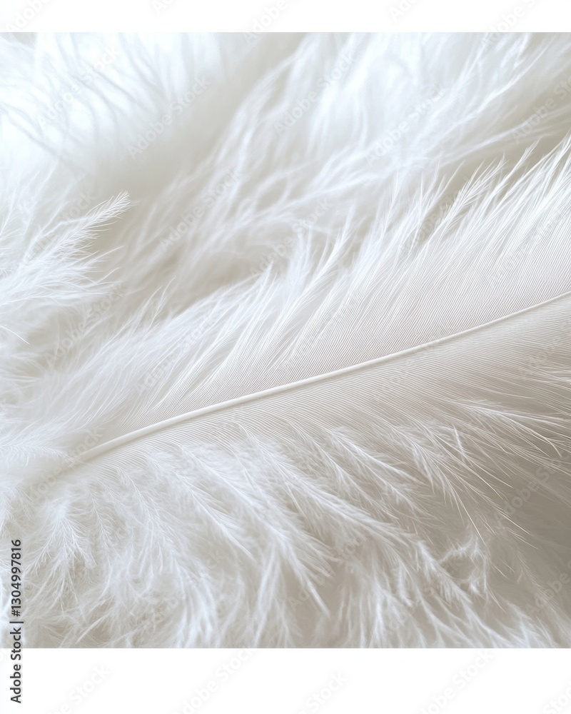 Poster elegant white feather close up revealing intricate details and delicate texture creating a soft and 